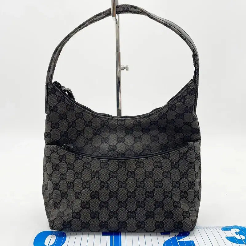 [BUNJANG] Gucci GG Canvas Classic Shoulder Bag Black / [구찌/Gucci] GG 캔버스 클래식 숄더백 블랙 A급