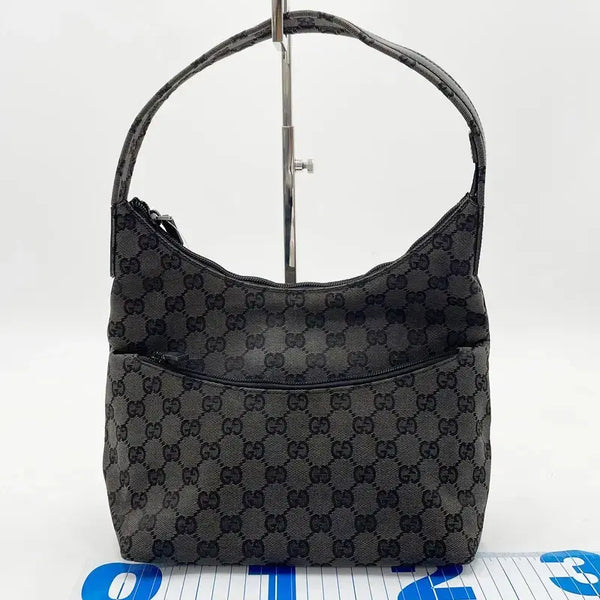 [BUNJANG] Gucci GG Canvas Classic Shoulder Bag Black / [구찌/Gucci] GG 캔버스 클래식 숄더백 블랙 A급