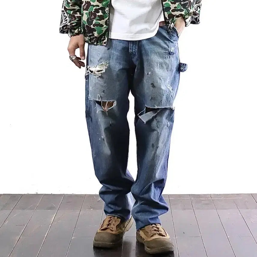 [BUNJANG] Saint Michael Painter Denim Pants L Size / [L] 세인트미카엘 페인터 데님 팬츠 디스진