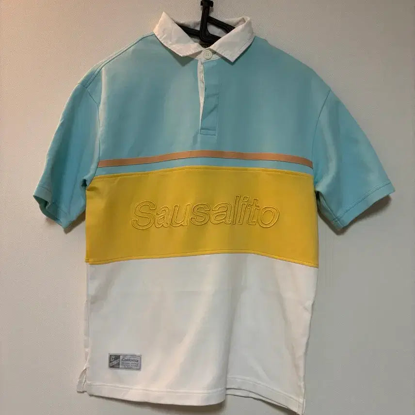 [BUNJANG] WHO.A.U Rugby T-Shirt Pastel Tone / 후아유 카라 럭비 반팔티