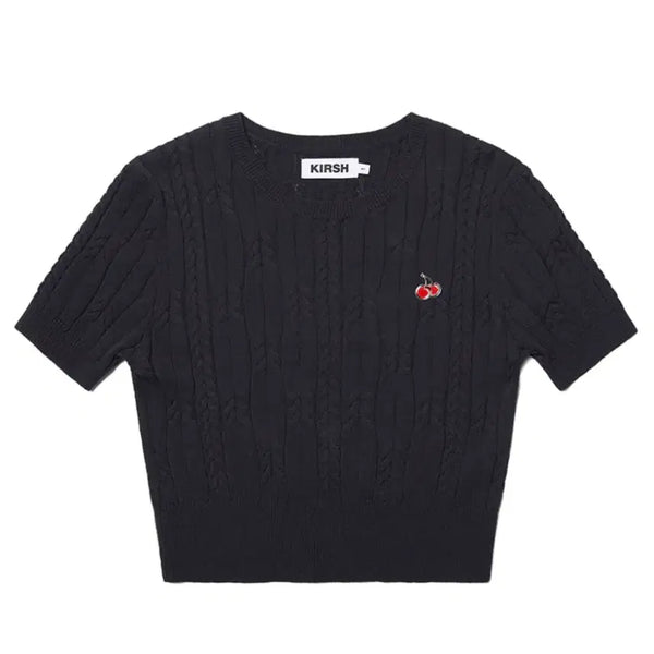 [BUNJANG] Kirsh Knit Short Sleeve Navy / 키르시 니트 반팔 네이비