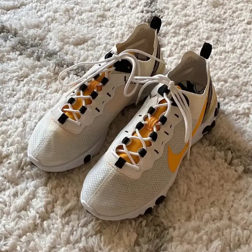 [BUNJANG] Nike React Element 55 University Gold Men's Shoes / 나이키 리액트 엘리먼트 55 유니버시티 골드 275