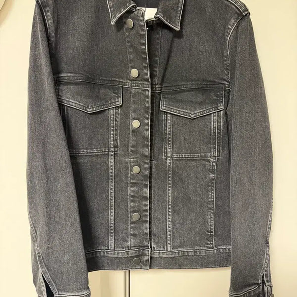 [BUNJANG] Theory Black Denim Trucker Jacket / [M] 띠어리 흑청 데님 트러커 자켓