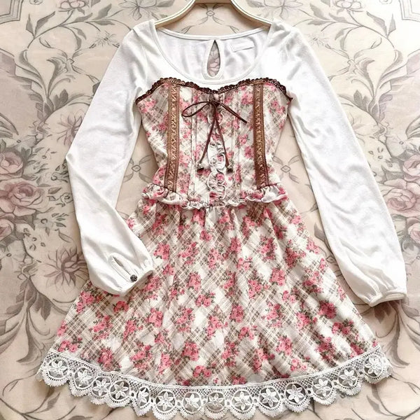 [BUNJANG] LIZ LISA Classic Floral Pattern Dress / 리즈리사 고전 플라워 패턴 원피스 히메카지 히메갸루 라떼갸루 플로럴