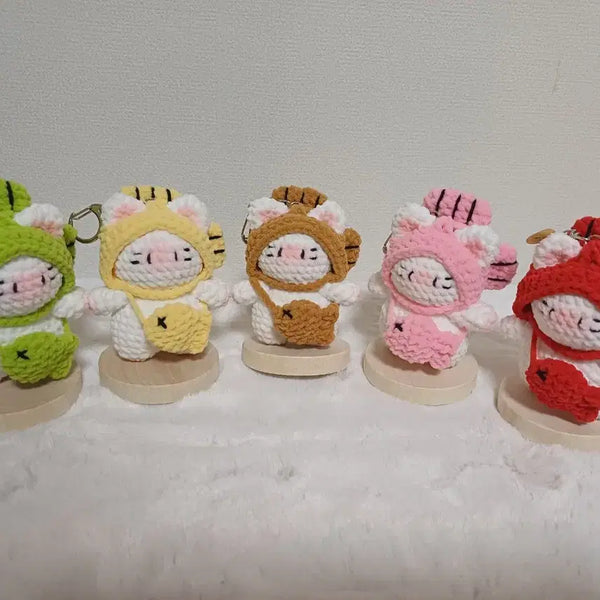 [BUNJANG] Knit Fish-Shaped Bread Cat Keychain / 붕어빵 냥이 뜨개키링