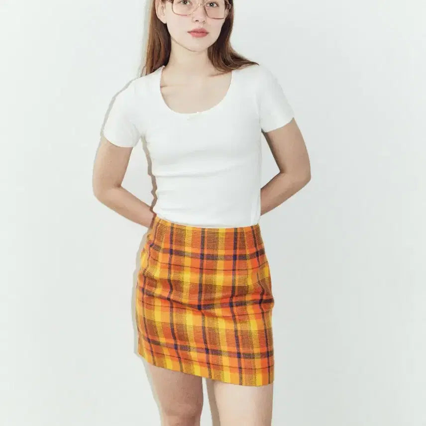 [BUNJANG] PONYTAIL Ribbon U-Neck T-Shirt (New) / 포니테일 리본 티셔츠 (새상품)