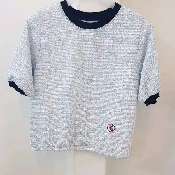 [BUNJANG] Tweed Short Sleeve Top / 트위드반팔 프리새거수준