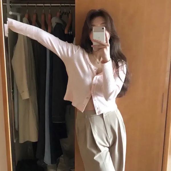 [BUNJANG] Archive J2U Watery Pink Cardigan / 아카이브제이투유 watery pink 가디건