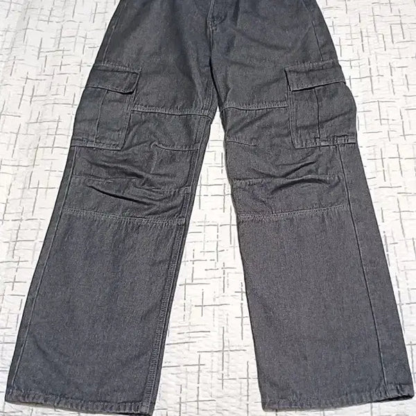 [BUNJANG] 8 Seconds Wide Grey Denim Cargo Pants 30 Inch / 에잇세컨즈 와이드 그레이데님 카고팬츠 30인치 기장107