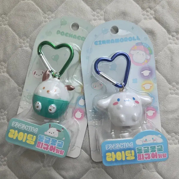 [BUNJANG] Sanrio Carabiner Lighting Figure Keyring Set (2 Types) / [정품] 산리오 카라비너 라이팅 피규어 키링 2종 세트