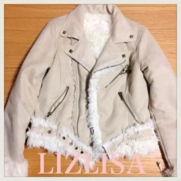 [BUNJANG] LIZ LISA Classic Mustang Rider Jacket with Fur Trim / 리즈리사 고전 무스탕 라이더 쟈켓 히메카지 히메갸루 라떼갸루 플로럴