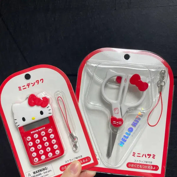 [BUNJANG] Sanrio Hello Kitty Mini Stationery Scissors & Calculator Set / 산리오 헬로키티 미니 문구 가위 계산기 세트