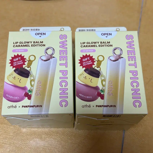 [BUNJANG] Atelier Authentic Lip Glowy Balm Pompompurin Collaboration Baby Caramel Edition / 미개봉) 아떼 어센틱 립 글로이밤 폼폼푸린 콜라보 기획 베이비