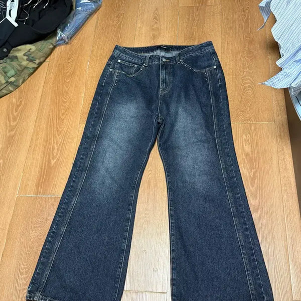 [BUNJANG] Acam Stud Flare Denim Pants Blue Size 2 / 급처 아캄 스터드 플레어 데님 팬츠 블루 2사이즈