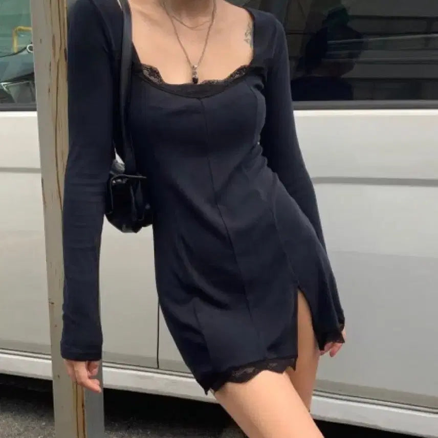 [BUNJANG] Bohemian Seoul Lace Mini Dress Black / (새상품) 보헤미안서울 레이스 미니 원피스 S