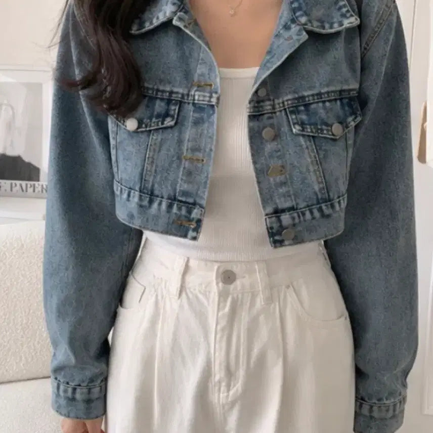 [BUNJANG] Cropped Denim Jacket / 크롭청자켓