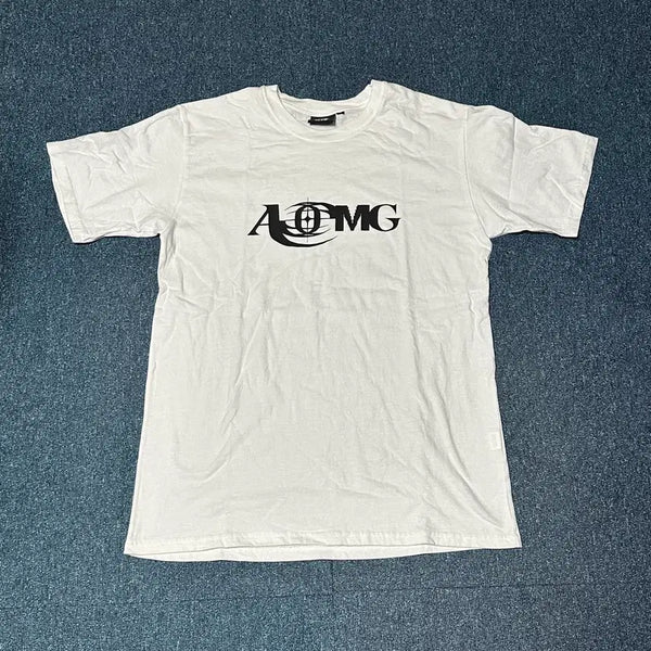 [BUNJANG] AOMG Logo Short Sleeve T-Shirt White / AOMG 반팔 티셔츠 화이트