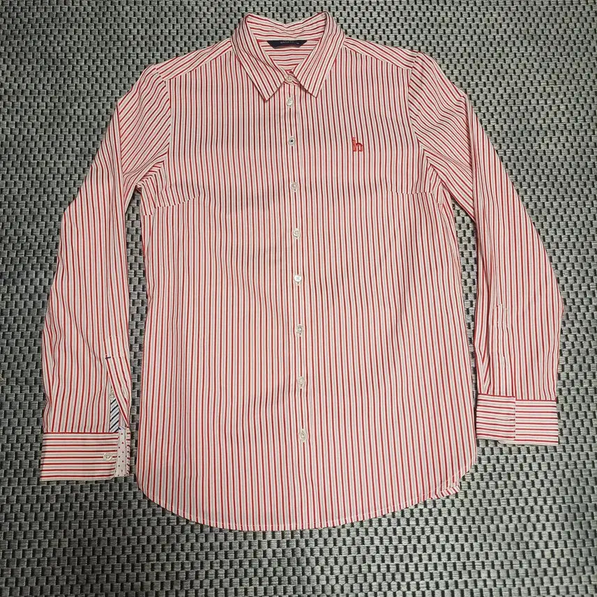 [BUNJANG] HAZZYS Ladies' Red Stripe Spandex Shirt / [85] 헤지스 레이디스 스트라이프 스판 셔츠
