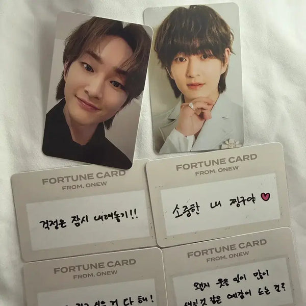 [BUNJANG] SHINee Onew Onyu Note Photocard + Fortune Card Bundle Set / 샤이니 온유 오뉴노트 포카+포츈카드 4종 일괄
