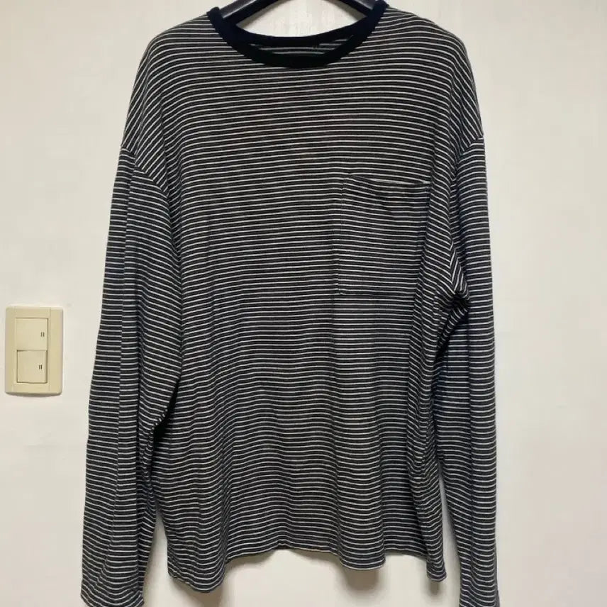 [BUNJANG] ROUGH SIDE Pinstripe Long Sleeve Shirt / *[ROUGH SIDE] 러프사이드 핀스트라이프 롱슬리브 2사이즈