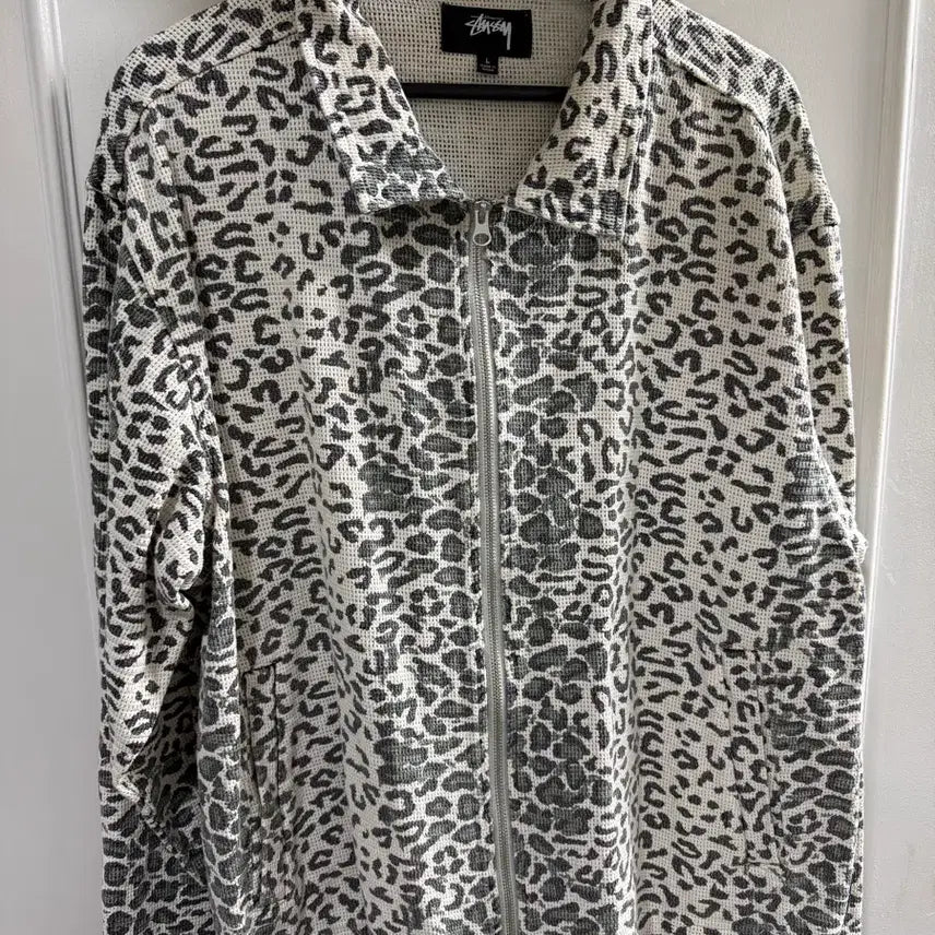 [BUNJANG] Stussy Leopard Mesh Zip Jacket / 스투시 레오파드 메쉬 집 자켓 본