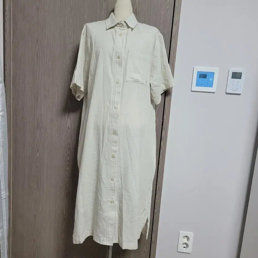 [BUNJANG] Comoninoz Linen Short-Sleeve Long Dress / 가격제안행사!!  꼬모니노즈 린넨 반팔 셔츠 롱 원피스