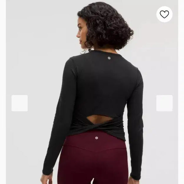 [BUNJANG] Lululemon All It Takes Back Twist Rib Long Sleeve Black / 룰루레몬 올잇테이크 백 트위스트 립 롱슬리브