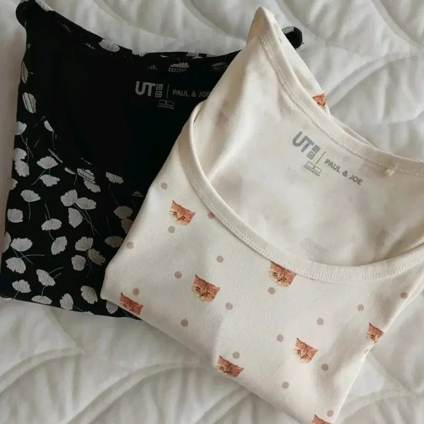 [BUNJANG] Uniqlo x Paul & Joe Collaboration T-shirts (Set of 2) / 유니클로 폴앤조 콜라보 티2장가격