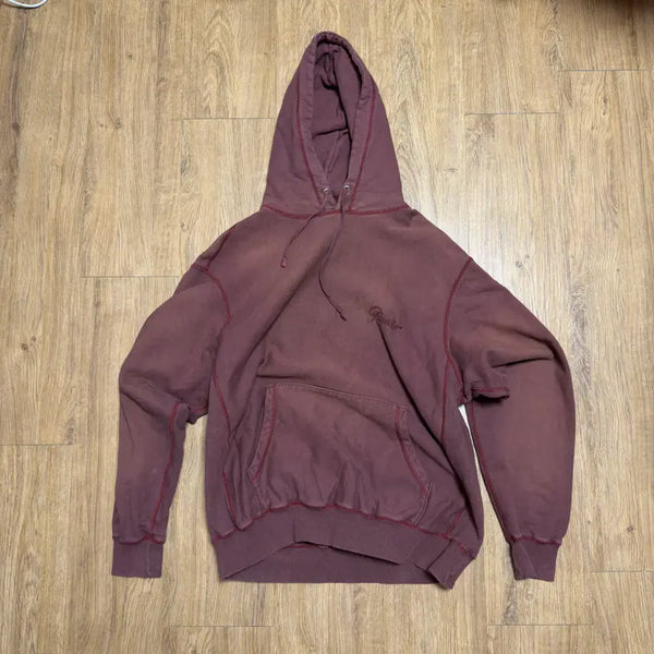 [BUNJANG] AWAKE NY Sun Bleached Logo Hoodie Maroon S / AWAKE NY 썬 블리치드 후드티 마룬 S