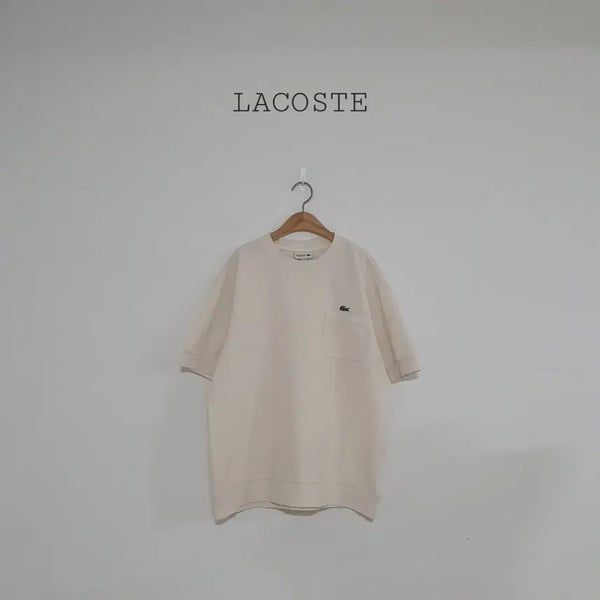 [BUNJANG] Lacoste Cream Color Pocket Short-Sleeve T-Shirt / 세일)No.26060611 라코스테 포켓 반팔 티셔츠 크림컬러