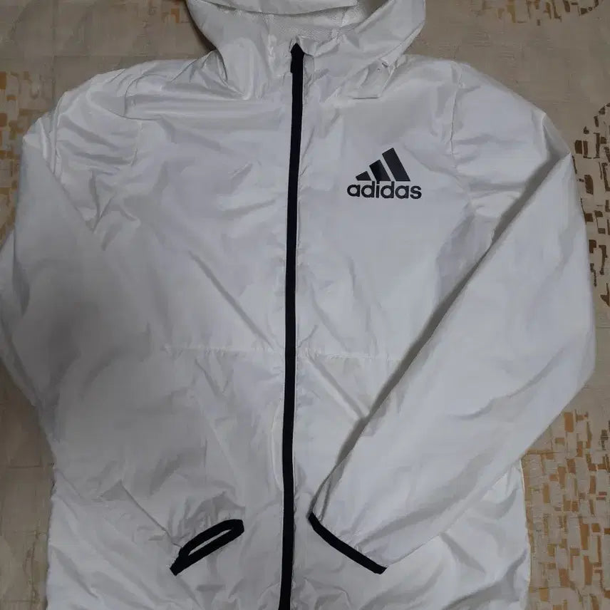 [BUNJANG] Adidas Windbreaker Jacket White Size L / 아디다스 바람막이 자켓 화이트 L