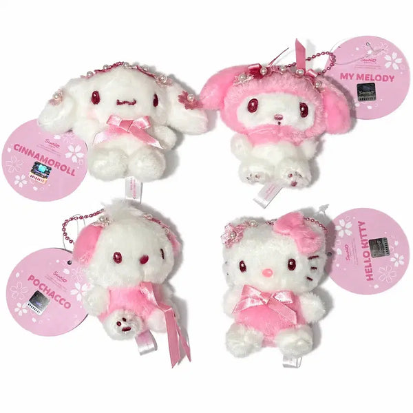 [BUNJANG] Sanrio Cherry Blossom Plush Charm - Cinnamoroll, My Melody, Hello Kitty, Pochacco / 산리오 체리블라썸 벚꽃 인형 키링 시나모롤 마이멜로디 헬로키티 포차코