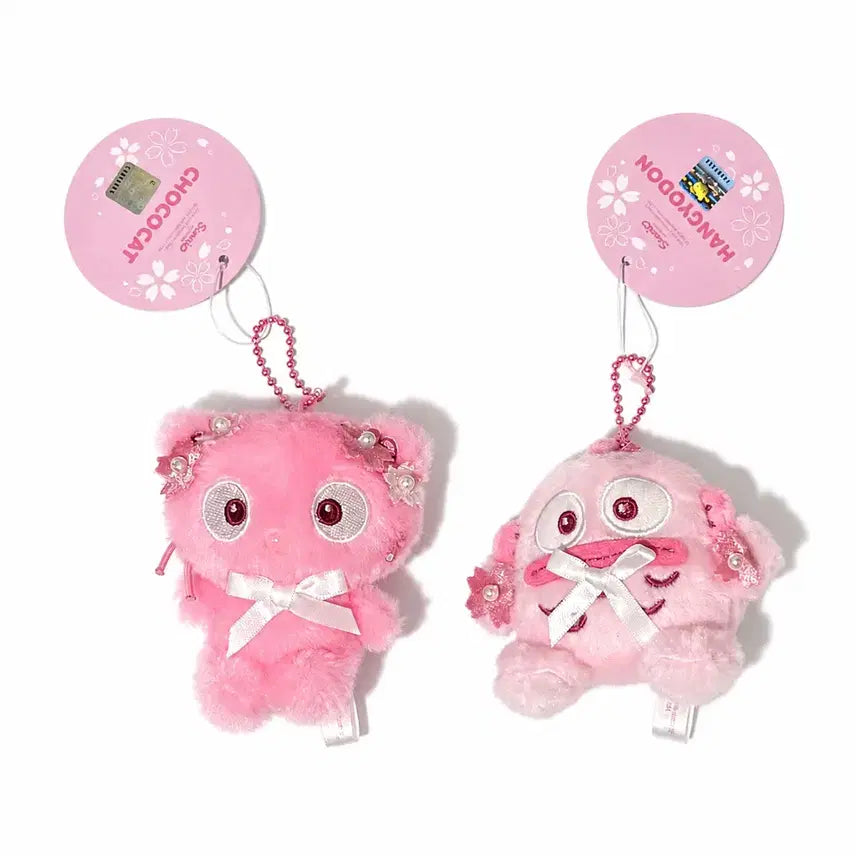 [BUNJANG] Sanrio Cherry Blossom Series Doll Keychain (Hangyodon, Chococat) / 산리오 체리블라썸 벚꽃시리즈 인형 키링 한교동 초코캣