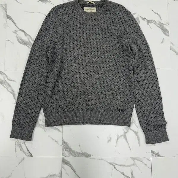 [BUNJANG] Abercrombie Gray Dot Pattern Knit Sweater S / 아베크롬비 그레이 도트 패턴 니트