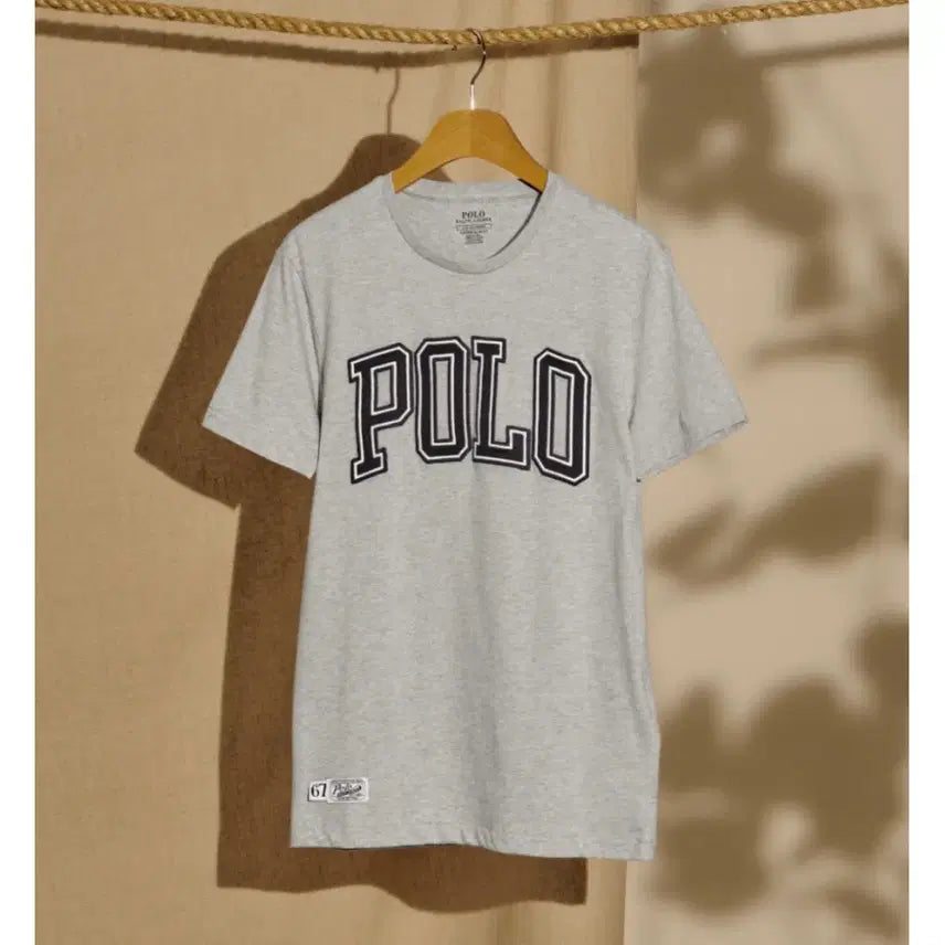 [BUNJANG] Polo Ralph Lauren Custom Slim Fit Logo Jersey T-Shirt - Grey / L) 폴로 랄프 로렌 커스텀 슬림핏 로고 저지 티셔츠 라운드 반팔 그레이