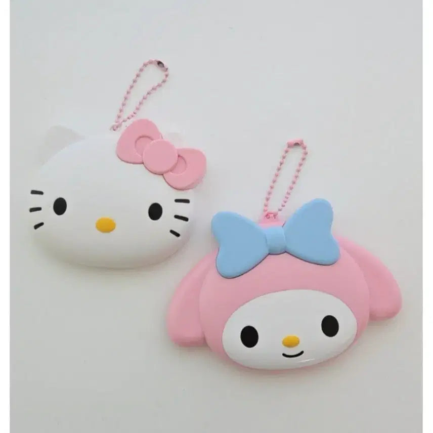 [BUNJANG] Sanrio Hello Kitty My Melody 3D Mini Mirror Comb Keychain Set / 헬로키티 마이멜로디 캐릭터 입체 미니 거울 빗 키링 세트