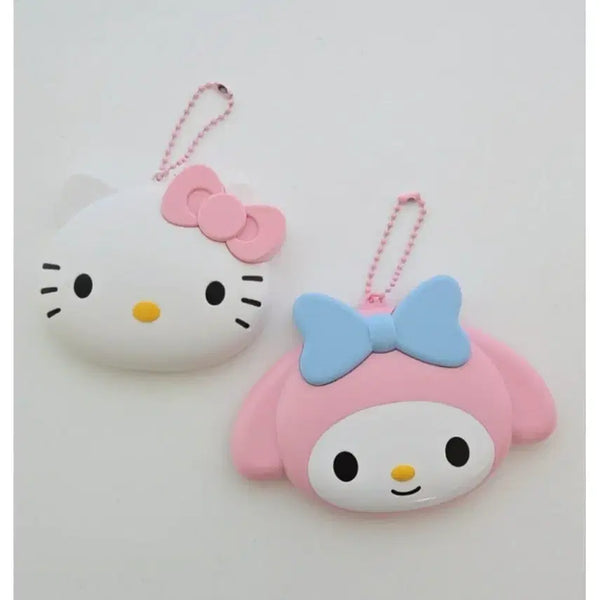 [BUNJANG] Sanrio Hello Kitty My Melody 3D Mini Mirror Comb Keychain Set / 헬로키티 마이멜로디 캐릭터 입체 미니 거울 빗 키링 세트