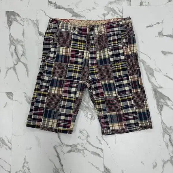 [BUNJANG] Tommy Hilfiger Check Patchwork Shorts / 타미힐피거 체크 패치워크 반바지