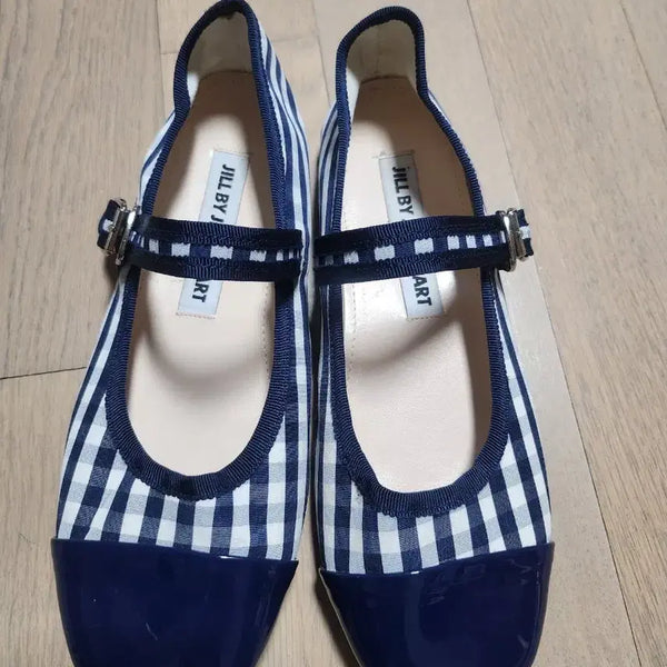 [BUNJANG] JILL by JILLSTUART Check Colorblock Flat Shoes / 질 바이 질스튜어트 체크 배색 플랫슈즈