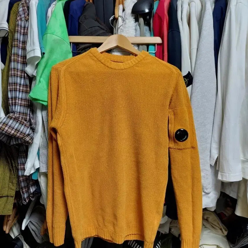 [BUNJANG] CP Company Orange Waffle Knit Size 46 / cp컴퍼니 오렌지 면 와플 니트 46 큐알정품완료
