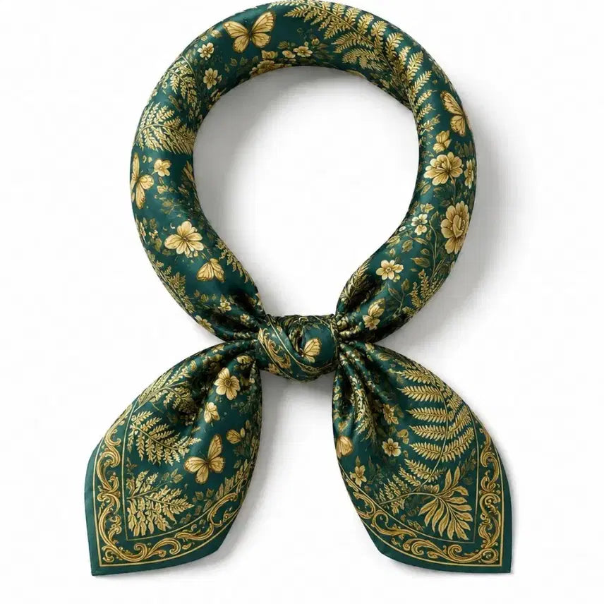 [BUNJANG] Deep Green Floral Pattern Bandana / NEW!! 녹색 플로럴 패턴 반다나