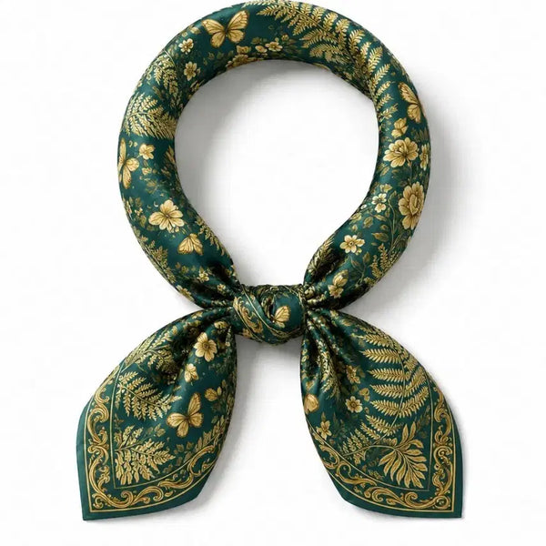 [BUNJANG] Deep Green Floral Pattern Bandana / NEW!! 녹색 플로럴 패턴 반다나