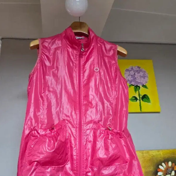 [BUNJANG] Light Pink Lightweight Windbreaker Vest (M-L) / 꽃분홍 조끼M~L/ 가슴50