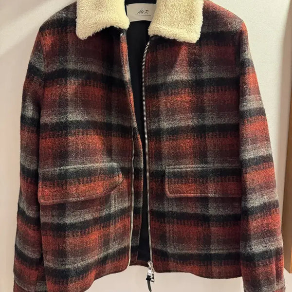 [BUNJANG] Mr P. Checked Shearling Wool Jacket (M / 105) / Mr P. 체크 시어링 울자켓 M (105)