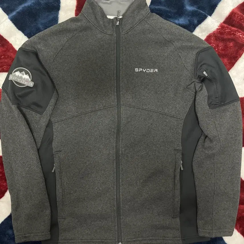 [BUNJANG] SPYDER Men's Fleece Zip-Up Jacket Charcoal/Black / 스파이더 플리스 동산 집업 자켓 100