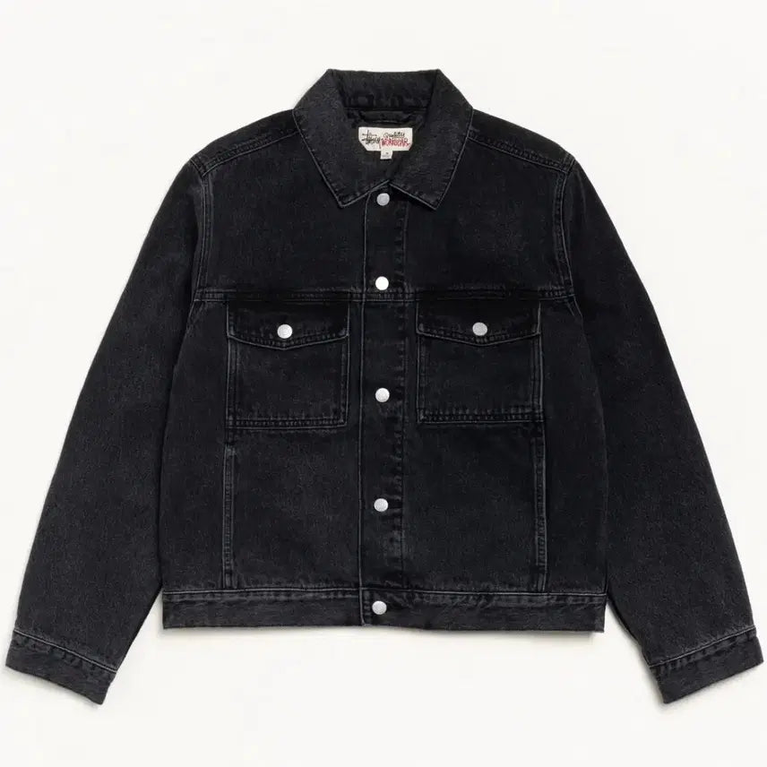 [BUNJANG] Stussy Vintage Black Denim Trucker Jacket / [L] 스투시 데님 트러커 자켓 빈티지 블랙 판매합니다