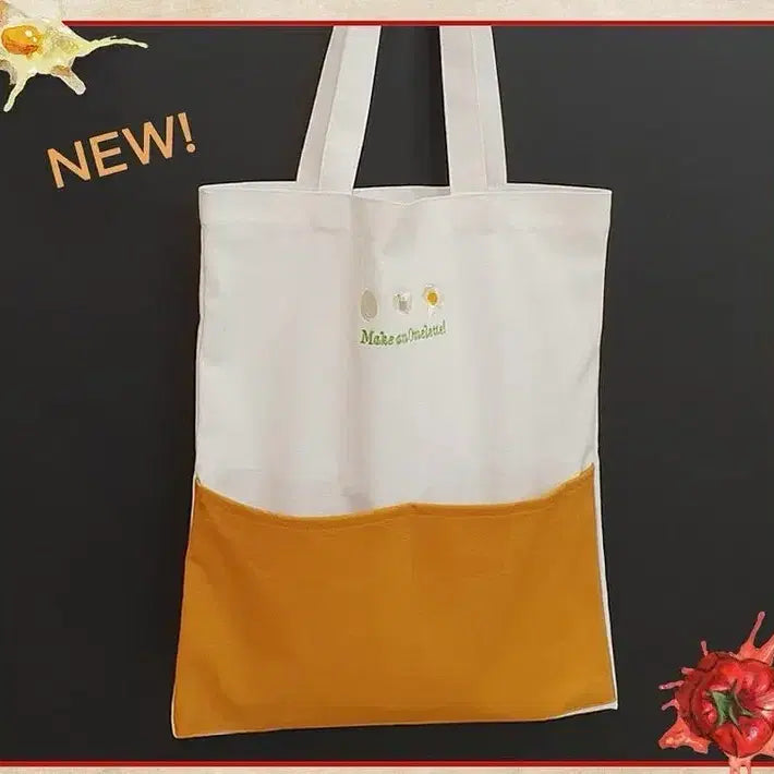 [BUNJANG] Something Rotten Musical "Omelet" Embroidered Eco Bag (Sealed) / 뮤지컬 썸씽로튼 오믈릿 자수 에코백 미개봉 새제품