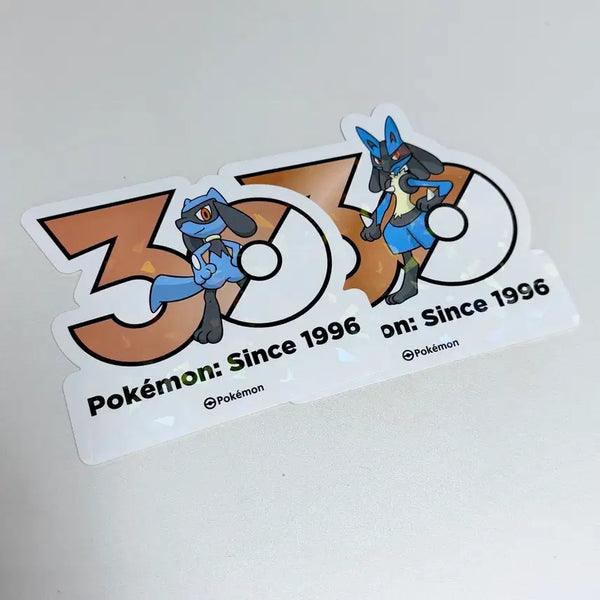 [BUNJANG] Pokemon 30th Anniversary Logo Stickers Bundle Set (Riolu/Lucario + 28 Random) / 30장일괄) 포켓몬 30주년 로고 스티커- 리오르/루카리오 외 38장