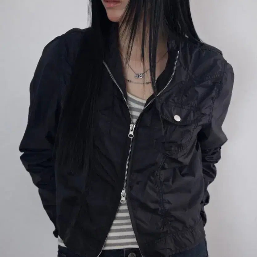 [BUNJANG] AZZON Neo Jacket Black Nylon / 애즈온 네오자켓 블랙 나일론