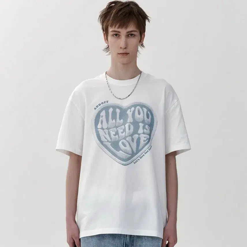 [BUNJANG] ADOFF NEED LOVE T-Shirt White L / 애드오프 니드 러브 반팔 티셔츠 화이트 L